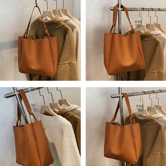PU Solid Shoulder Bags For Women Handbags Women Bags Large Capacity Tote Bag