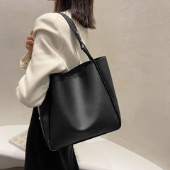 PU Solid Shoulder Bags For Women Handbags Women Bags Large Capacity Tote Bag