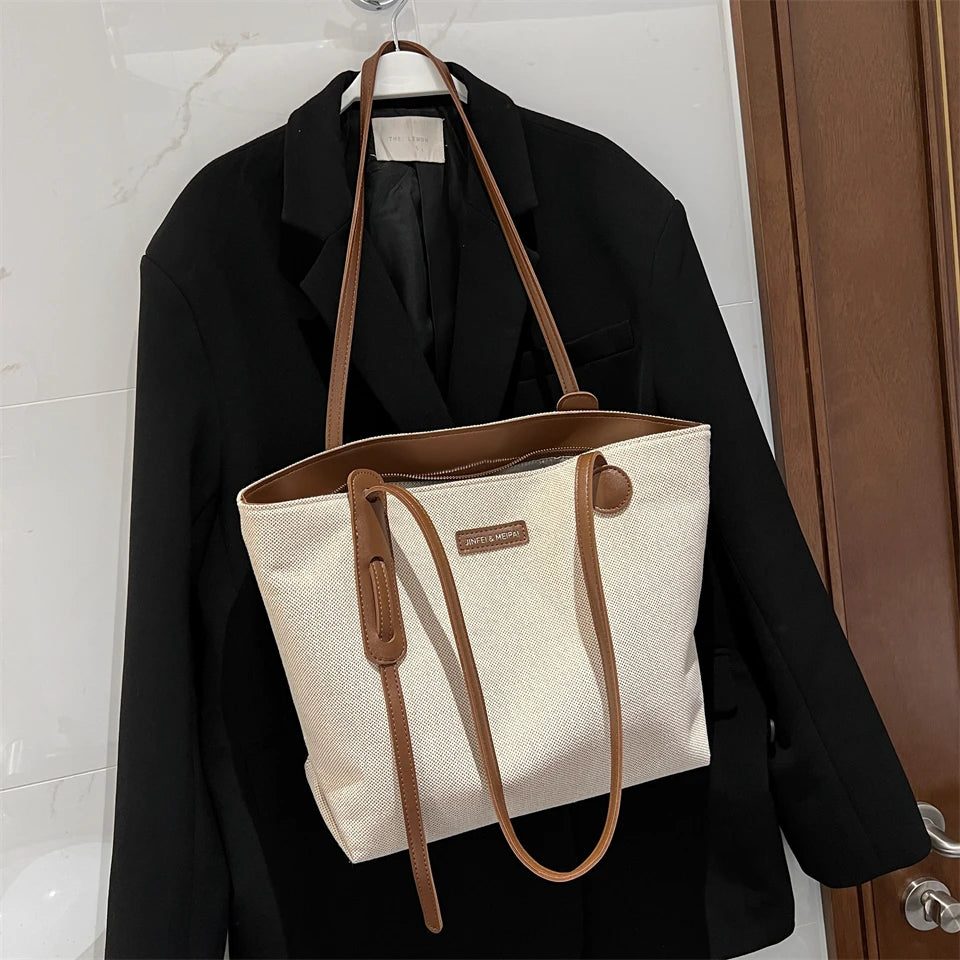 Small Fresh Canvas Shoulder Bag for Women Casual Literature Art