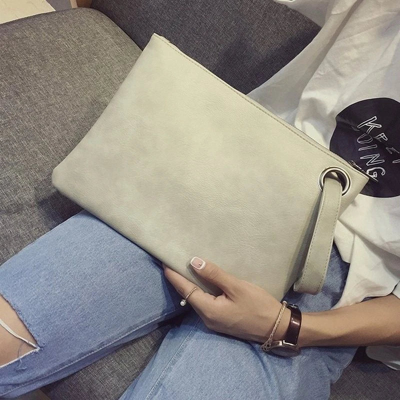 Retro PU Leather Envelope Clutch Bag for Women & Men
