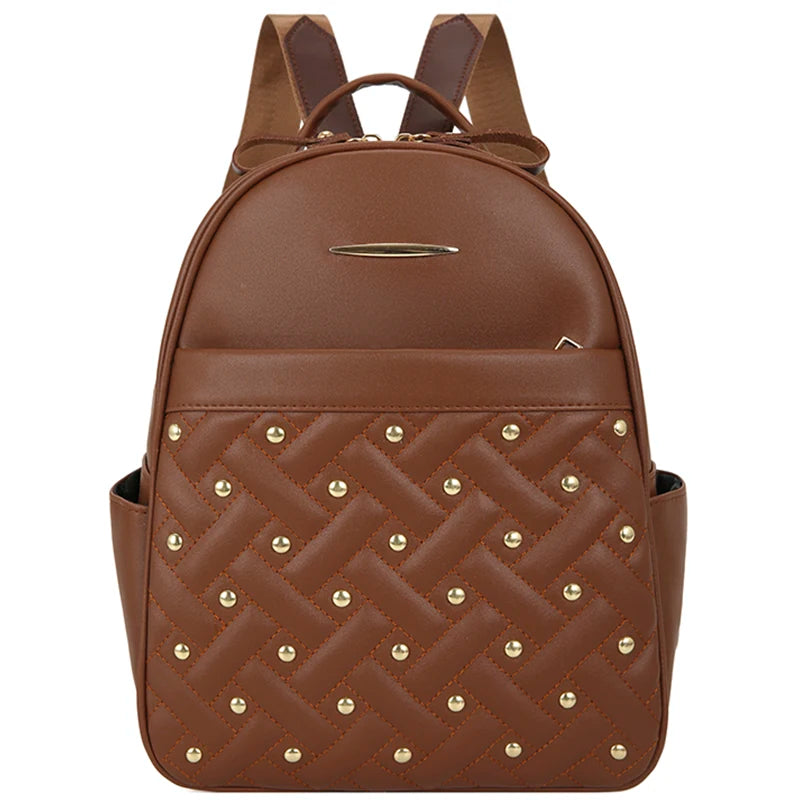 Retro Rivet Backpacks Anti Theft Large Capacity School Bags