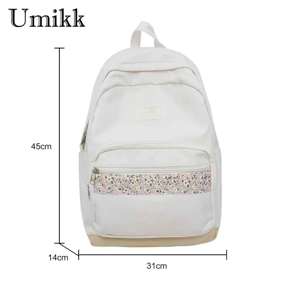 Floral Prints Splicing Shoulder Rucksack for Teenager Boys Girls