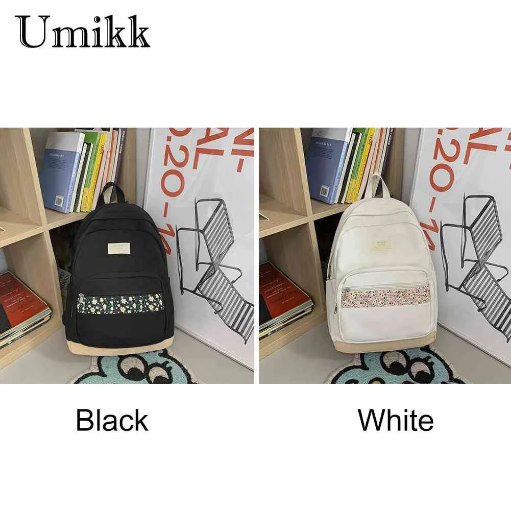 Floral Prints Splicing Shoulder Rucksack for Teenager Boys Girls