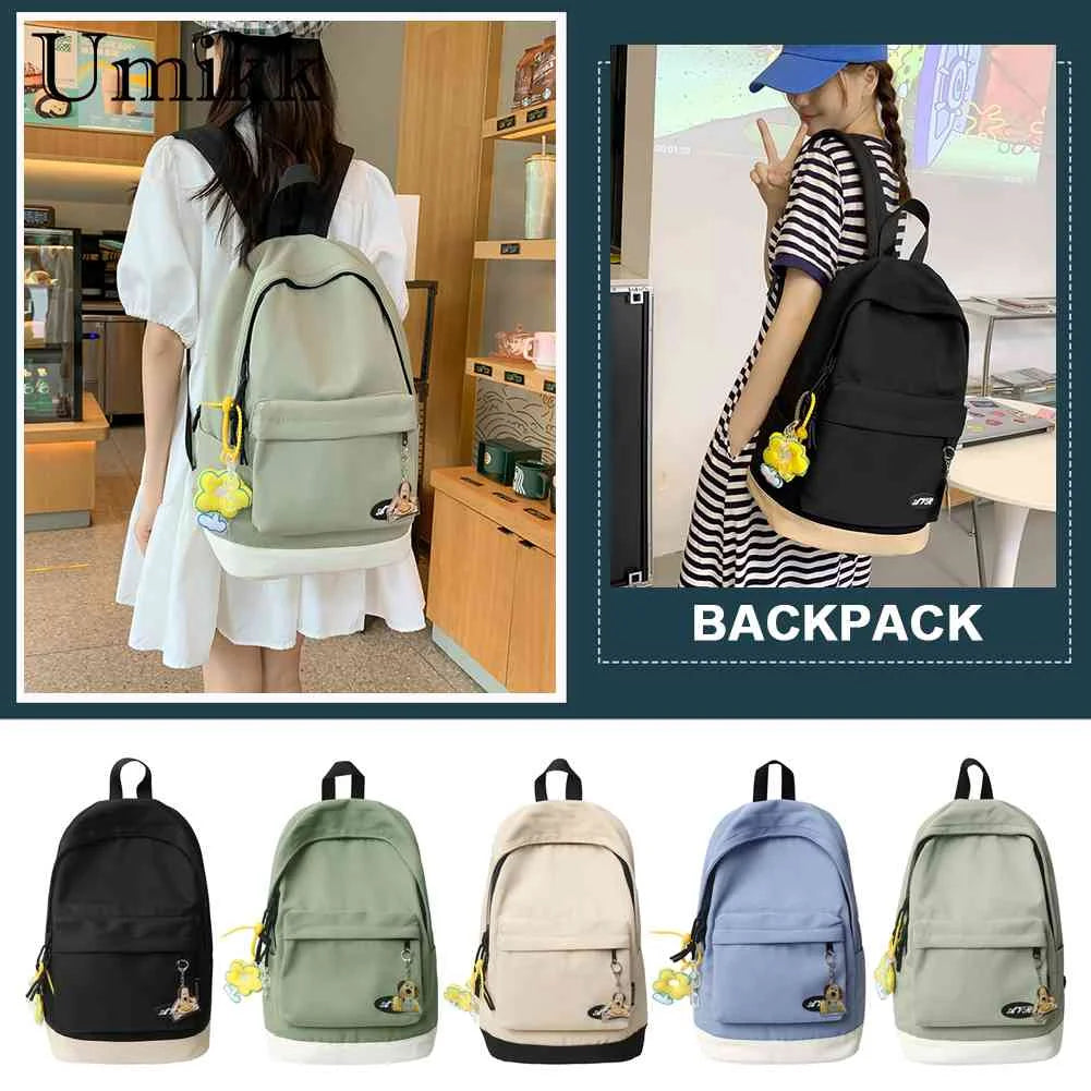 Large School Book Bag with Pendants for Travel