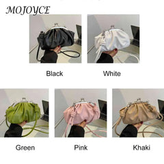 Cloud Lady Purse Shoulder Bag Metal Clip Buckle PU Handbags for Travel