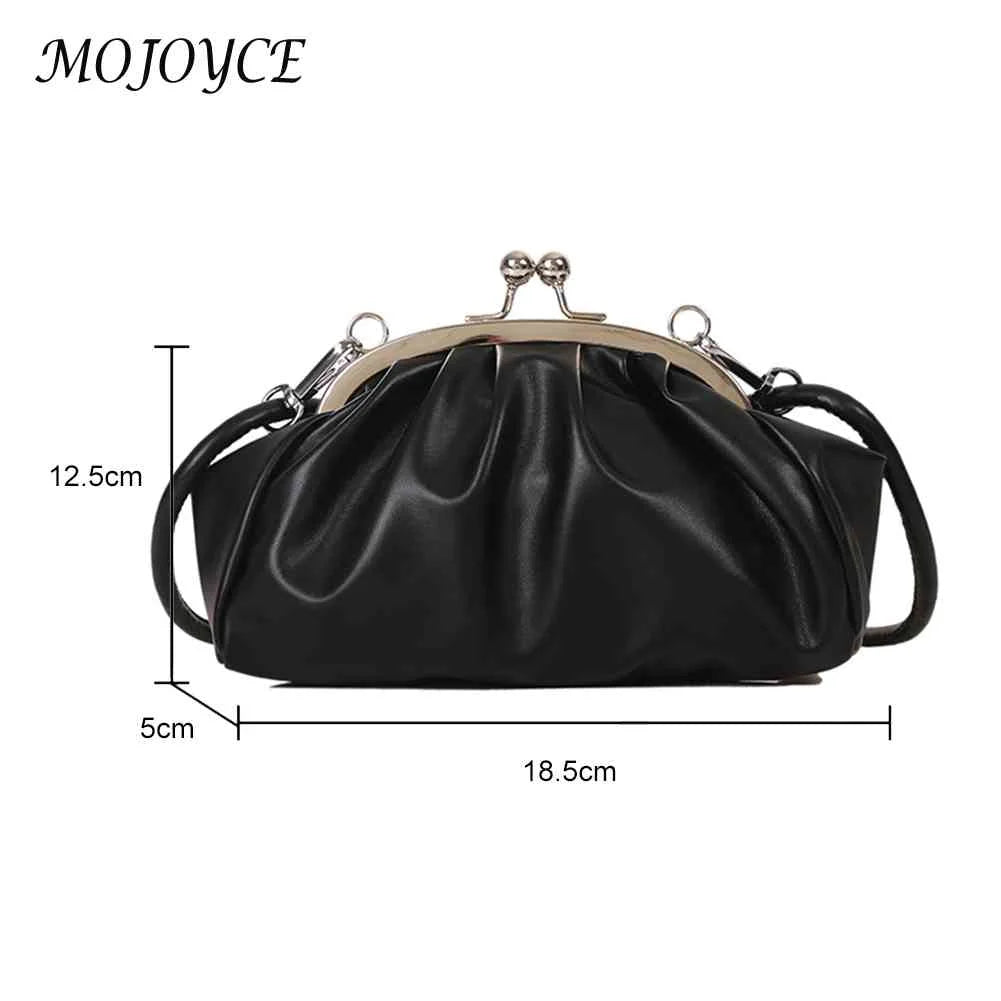 Cloud Lady Purse Shoulder Bag Metal Clip Buckle PU Handbags for Travel