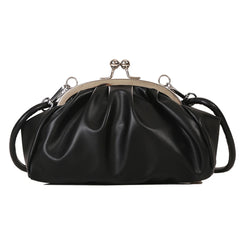 Cloud Lady Purse Shoulder Bag Metal Clip Buckle PU Handbags for Travel