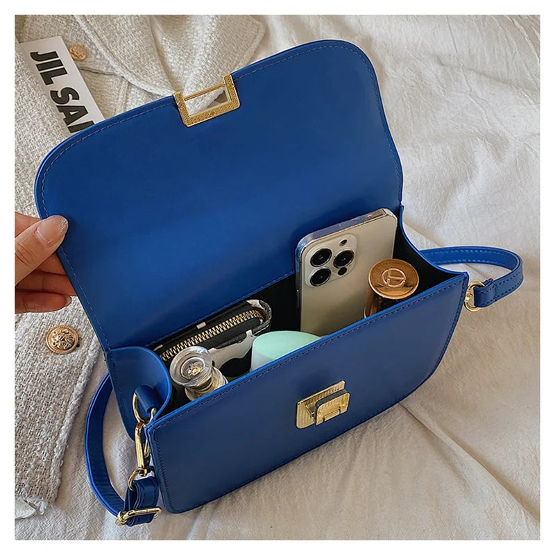 Small Square Flap Crossbody Bag High PU Leather Handbags