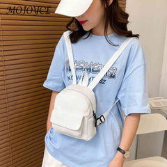 Small Fresh School Backpacks Retro Denim Corduroy Daypack Students Schoolbag