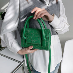 Solid Stone Grain Shoulder Bag for Women Crossbody Bag
