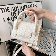 Solid Stone Grain Shoulder Bag for Women Crossbody Bag