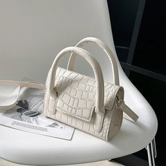 Solid Stone Grain Shoulder Bag for Women Crossbody Bag