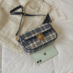 Retro Woolen Cloth Shoulder Bag for Women All-match Handbag Square Armpit Bag