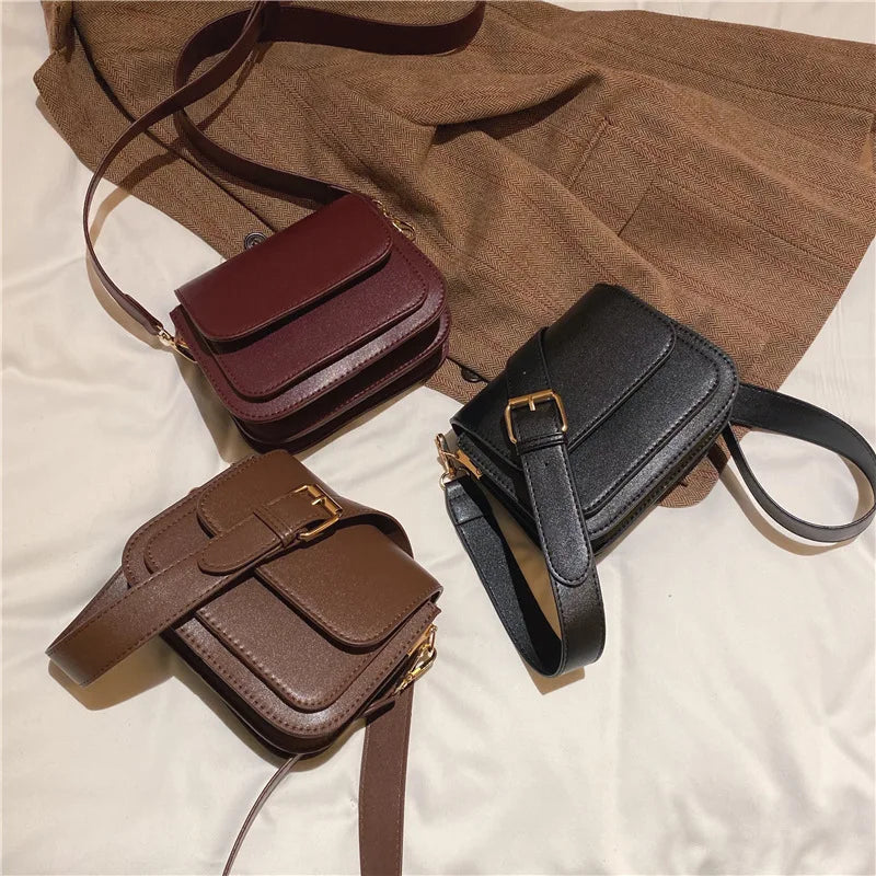Square Shoulder Crossbody Bag for Women Wide Strap Tote