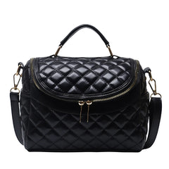 Soft Leather Ladies Shoulder Bag Diamond Pattern Bag Girly Messenger Bag