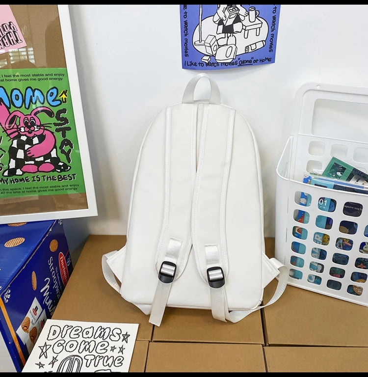 Stylish PU Leather Backpack for Teen Girls with Laptop Compartment