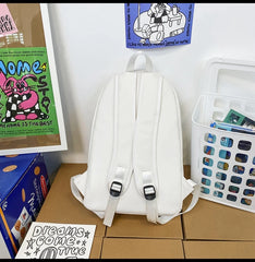 Stylish PU Leather Backpack for Teen Girls with Laptop Compartment