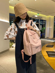 Waterproof Nylon School Bag For Teenage Girls Lady Travel Backpack