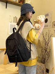 Waterproof Nylon School Bag For Teenage Girls Lady Travel Backpack