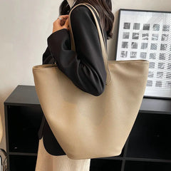 Large Capacity Shoulder Bags Women's PU Leather Totes Handbags Shopping Bags