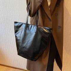 Large Capacity Shoulder Bags Women's PU Leather Totes Handbags Shopping Bags