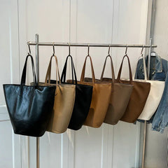 Large Capacity Shoulder Bags Women's PU Leather Totes Handbags Shopping Bags