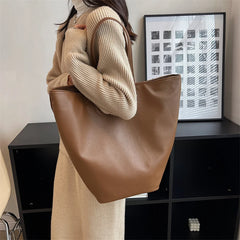 Large Capacity Shoulder Bags Women's PU Leather Totes Handbags Shopping Bags