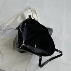 Large Capacity Shoulder Bags Women's PU Leather Totes Handbags Shopping Bags