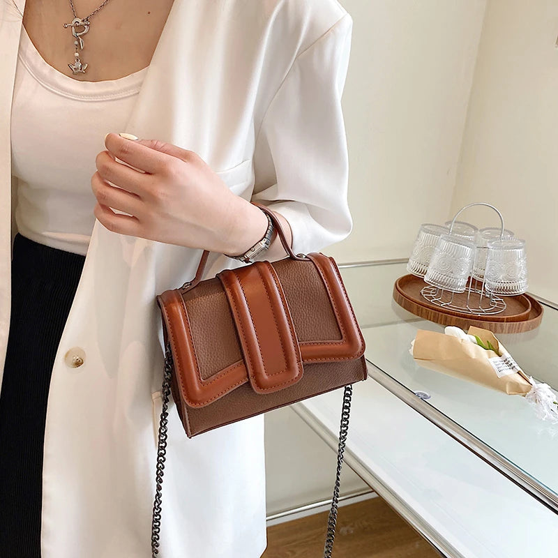 PU Leather Chain Crossbody Bags For Women Mini Handbags and Purses