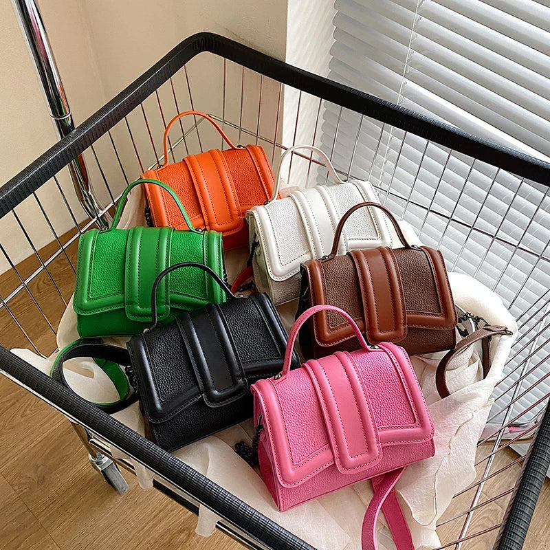 PU Leather Chain Crossbody Bags For Women Mini Handbags and Purses