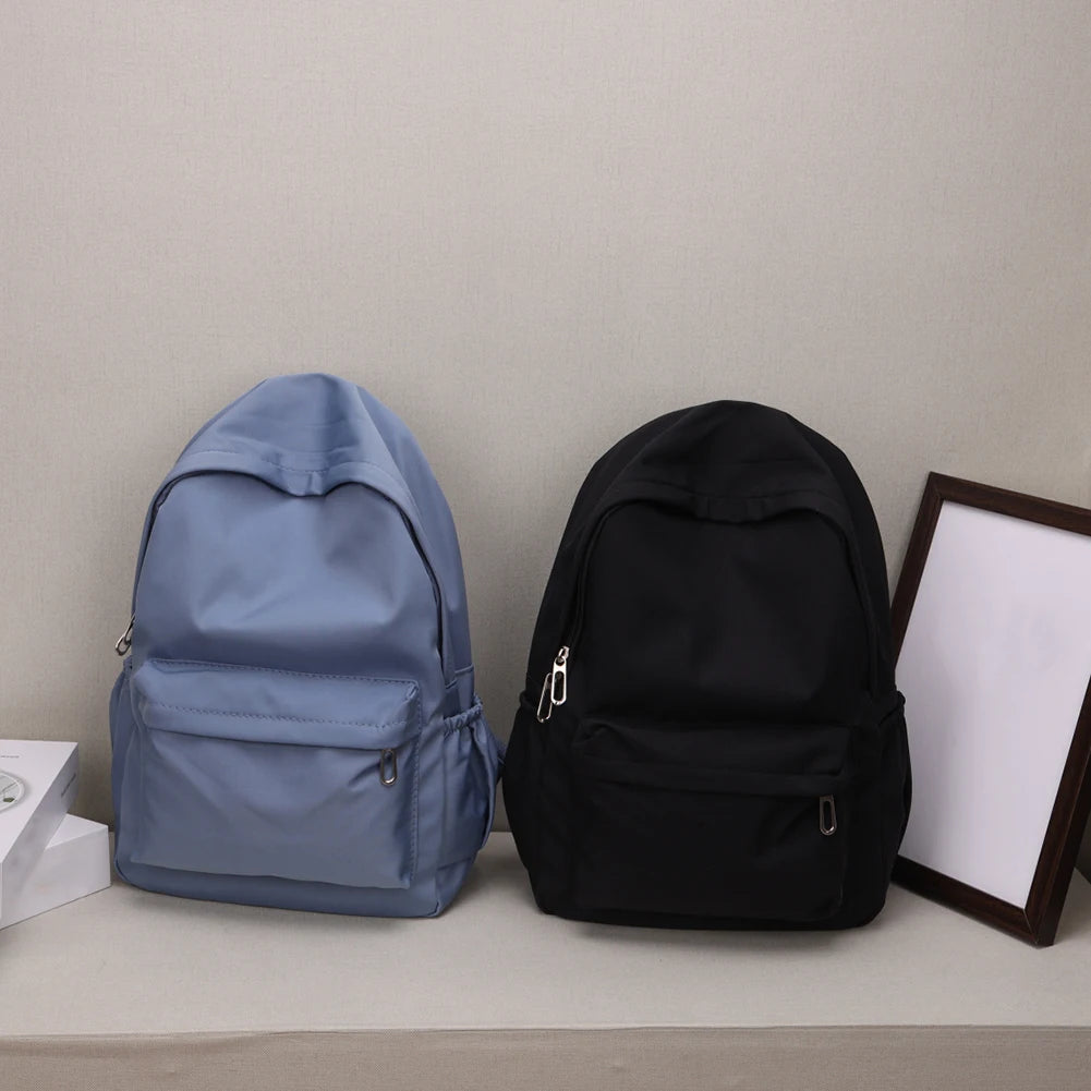 Solid Shoulder Backpacks Bookbags Nylon Large Capacity Travel Knapsacks Women Gi