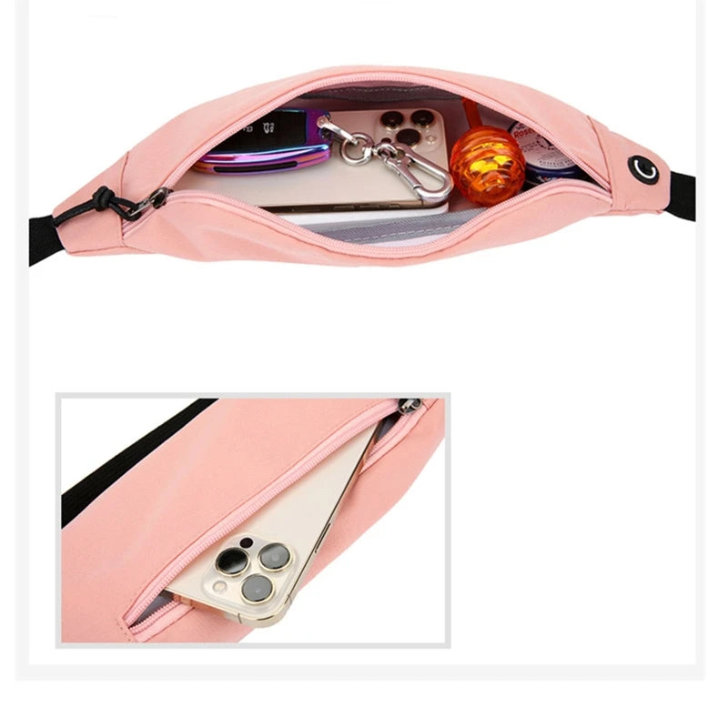 Solid Waist Fanny Packs Crossbody Purse Travel Chest Phone Pouch Belt Bag