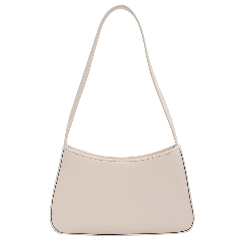 Solid Pu Leather Women's Shoulder Bag Handbags Female Ladies Underarm Tote Bags