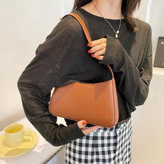 Solid Pu Leather Women's Shoulder Bag Handbags Female Ladies Underarm Tote Bags