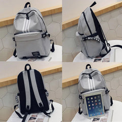 Striped Women Backpack Junior School Bag Harajuku Unisex Travel Girls Book