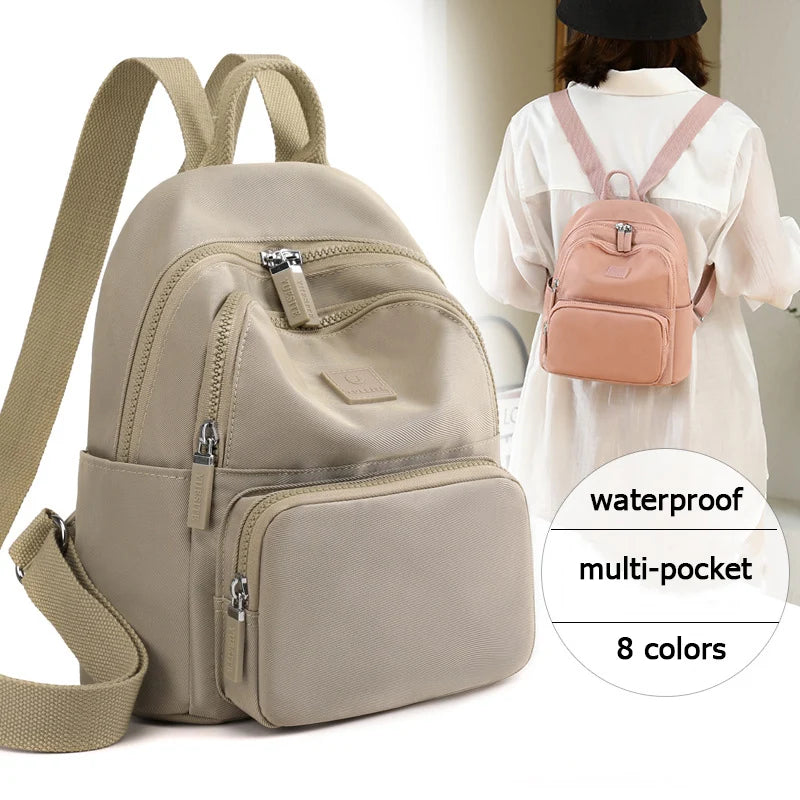 Casual Waterproof Nylon Backpack for Women
