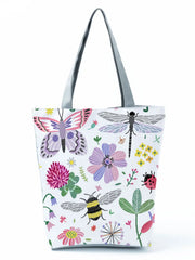 Style Bee Butterfly Printed Shoulder Bag Female Travel Tote Bag