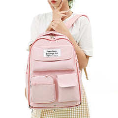 Waterproof Girls Backpack Large Capacity Solid Travel School Bag