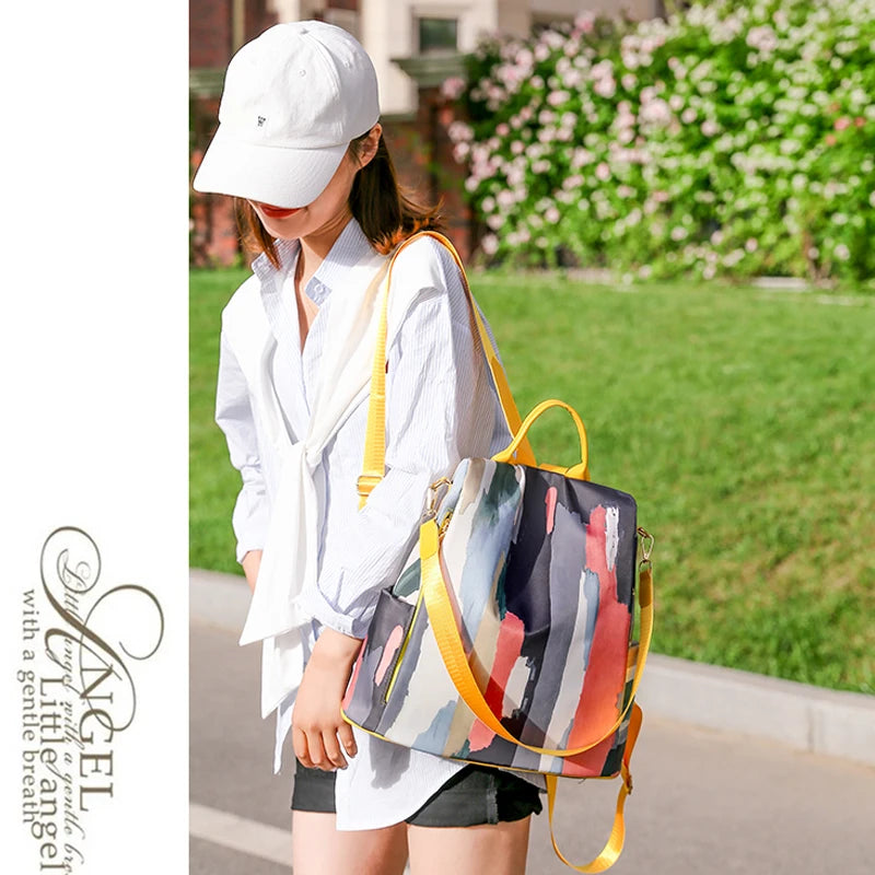 Anti-theft Oxford Backpack with Sequins, College Bag Purse
