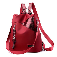 Anti-theft Oxford Backpack with Sequins, College Bag Purse