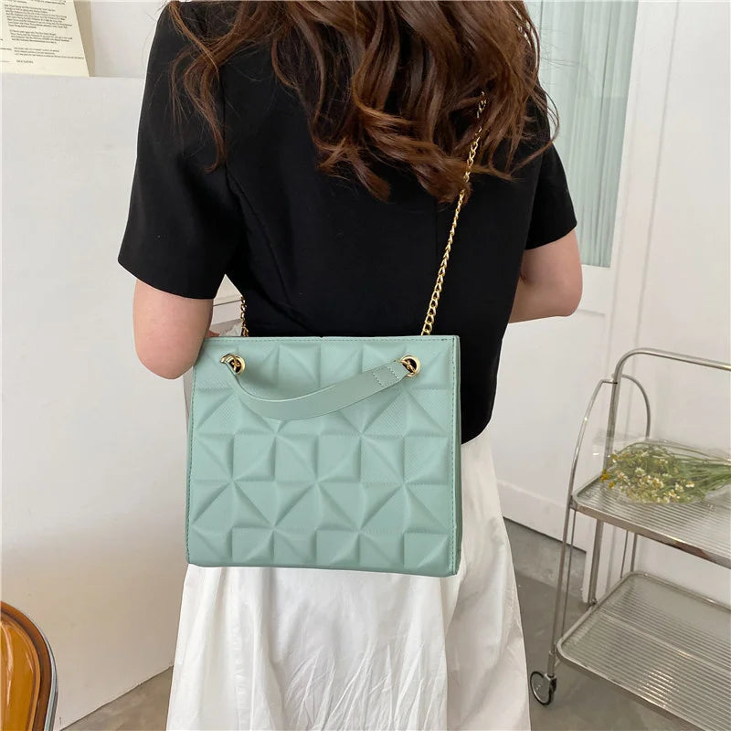 Women's Chain Crossbody Bag PU Leather Handbag