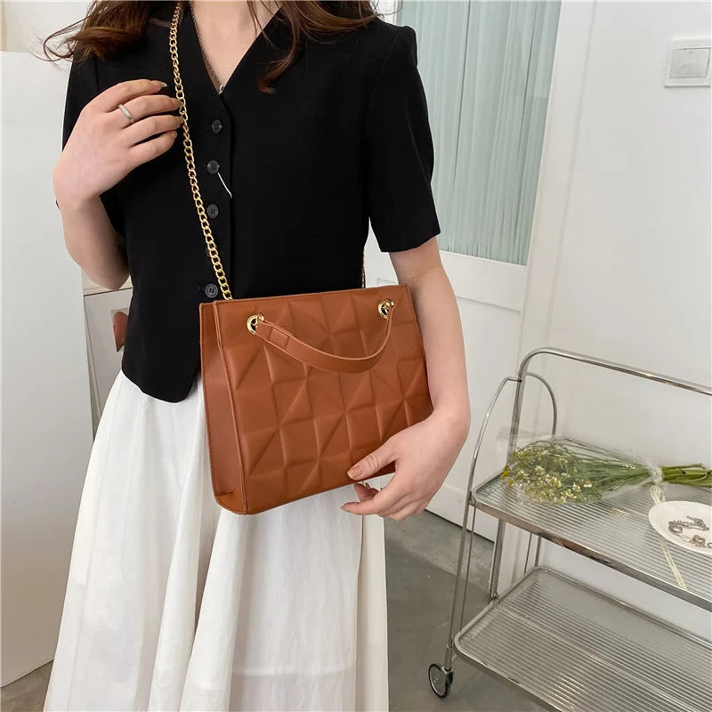 Women's Chain Crossbody Bag PU Leather Handbag