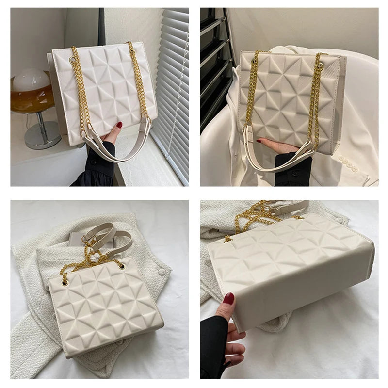 Women's Chain Crossbody Bag PU Leather Handbag