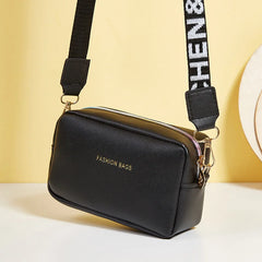 Women's Small Shoulder Bag PU Leather Wide Strap Crossbody Handbag
