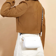 Small Shoulder Bag PU Leather Wide Strap Crossbody Phone Purse Handbag