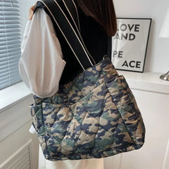 Quilted Satchels Handbags For Women Space Padded Shoulder Bag