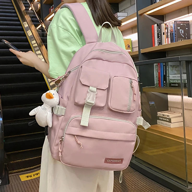 Teenage Girl Schoolbag Women Neutral Backpack High School Students