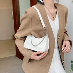 Texture Female Small Handbags Spring Crossbody Bag Single Shoulder Crescent Bag