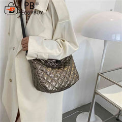 Quilted Rhombus Pattern Top-handle Bag for Women