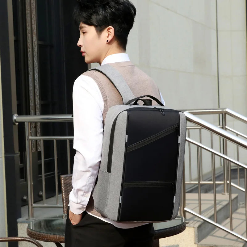 USB Charging Men's Backpack Waterproof Business Laptop Rucksack